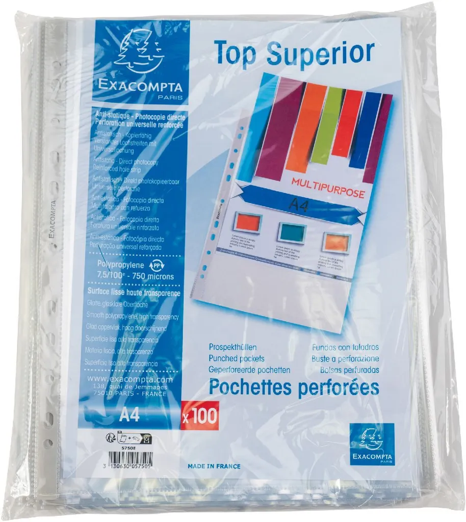 Protéger vos documents A4 sans reflet avec la pochette Exacompta 5750E lisse