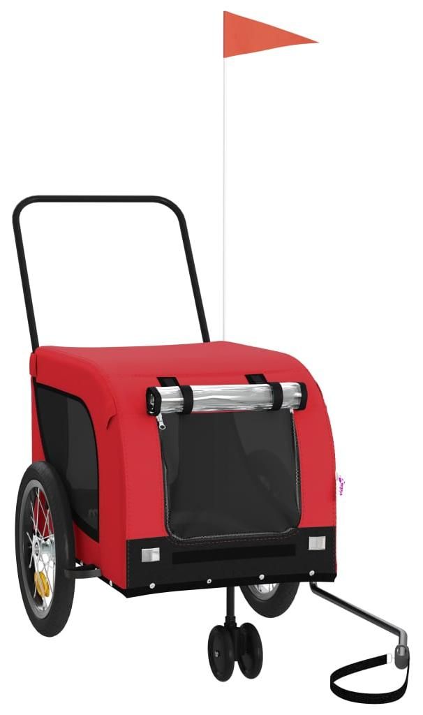 vidaXL Príves na bicykel Psy Červená a čierna Oxford Obrázok produktu 