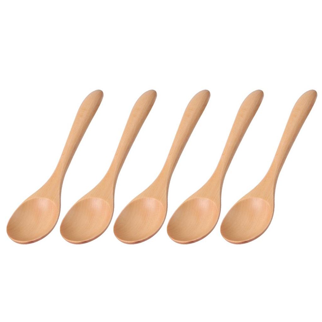 5-teiliges Küchenlöffel-Set aus Holz, Reislöffel, Produktbild 