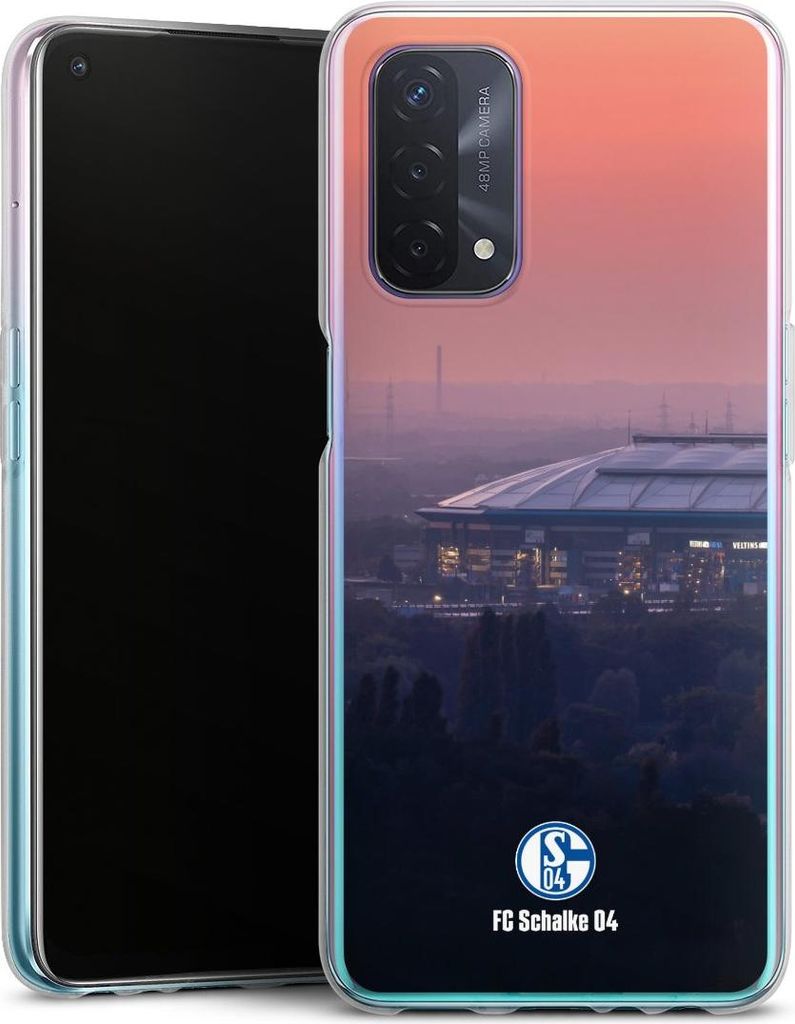 DeinDesign Handyhülle für Oppo A74 5G Silikon Hülle Case Smartphone Schutzhülle FC Schalke 04 Offizielles Lizenzprodukt Stadion
