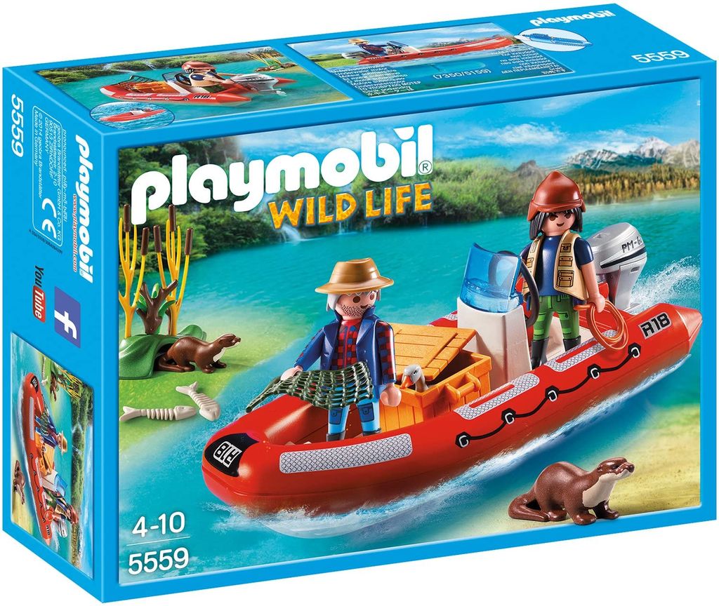 PLAYMOBIL Wild Life 5559 Schlauchboot mit Wilderern