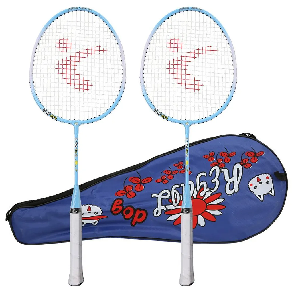Raquette de Badminton Enfant Incassable en Aluminium Bleu Cartoon