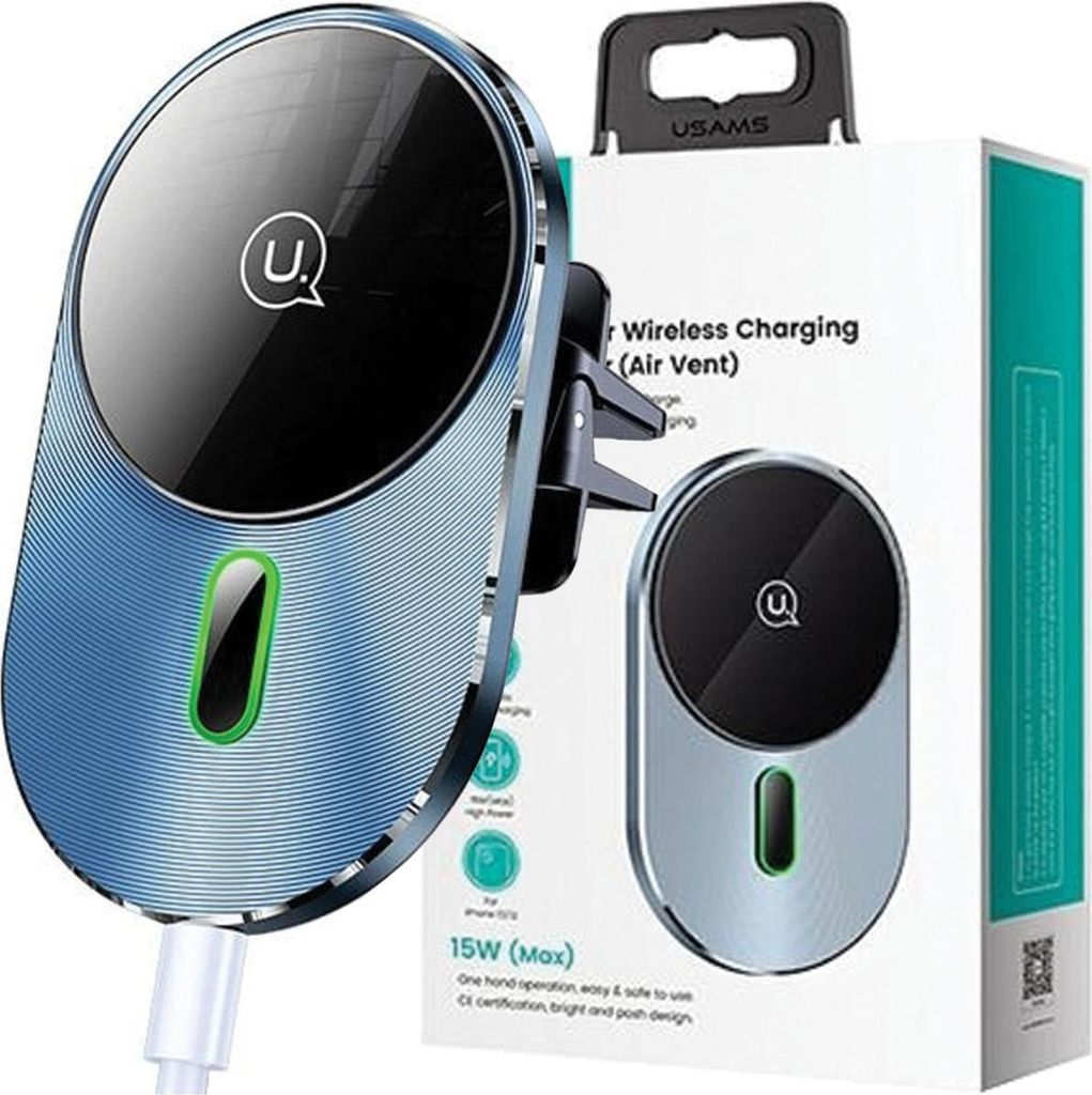 Usams induzione magnetica autowireless ricarica 15W a Immagine del prodotto 