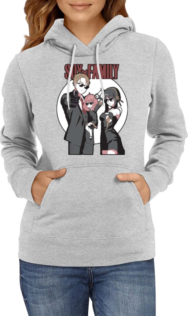 Damen Kapuzenpullover Japan Anime Manga Family X Spy, Lady M / Grau
