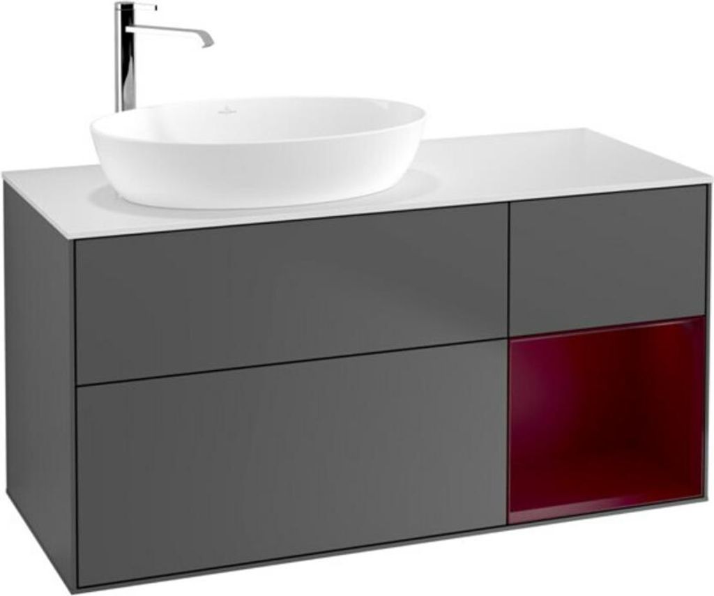 V&B Waschtischunterschrank Wandbeleuchtung Finion 120cm, Pl w m, Reg Peo m Lac, Anthrac. m