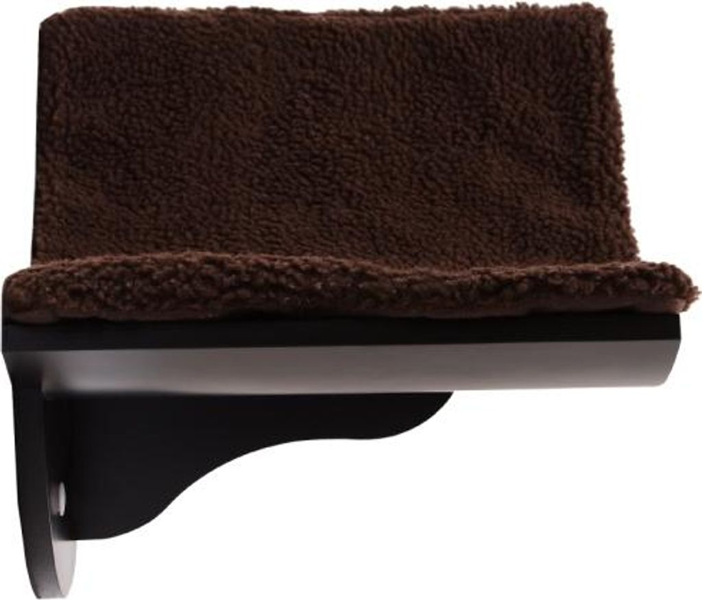 Braun 41 x 28 x 21 cm Katzenliege Katzen Wandliege Katzenbett Katzenregal Wandmontage Plueschauflage