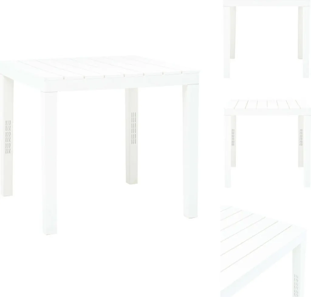 Tavolo Quadrato Bianco da Giardino vidaXL 78x78 cm in Plastica