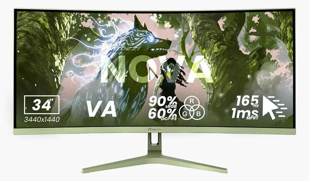 Écran PC 165Hz Arozzi Nova 34" VA Panoramique Finition Waldgrün Design - 8