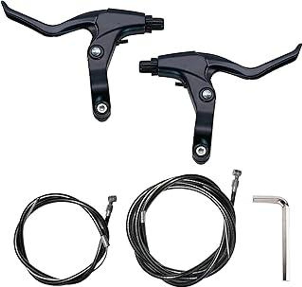 2 Stück Bremshebel aus Aluminiumlegierung, Bremshebel Fahrrad, 2 vordere und hintere Bremskabel, Kinderfahrrad Bremsgriff, Für Mountainbikes, Ren...