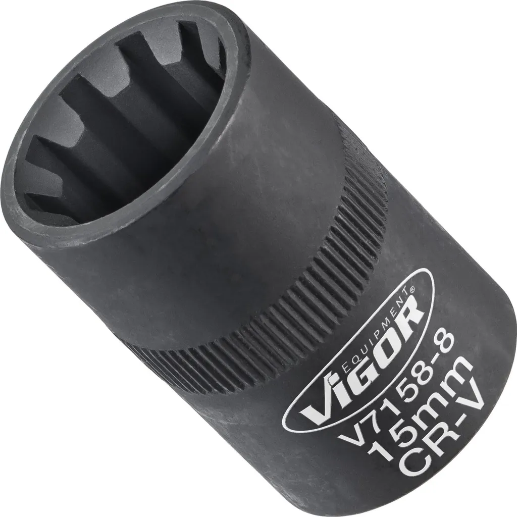 Chiave a Bussola 15mm Vigor V7158-8 Profilo Spline 3/8 per Auto