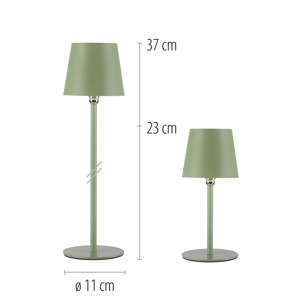 Just Light Lampe de table à accu BOTERIA LED sans fil IP44 dimmable - 6