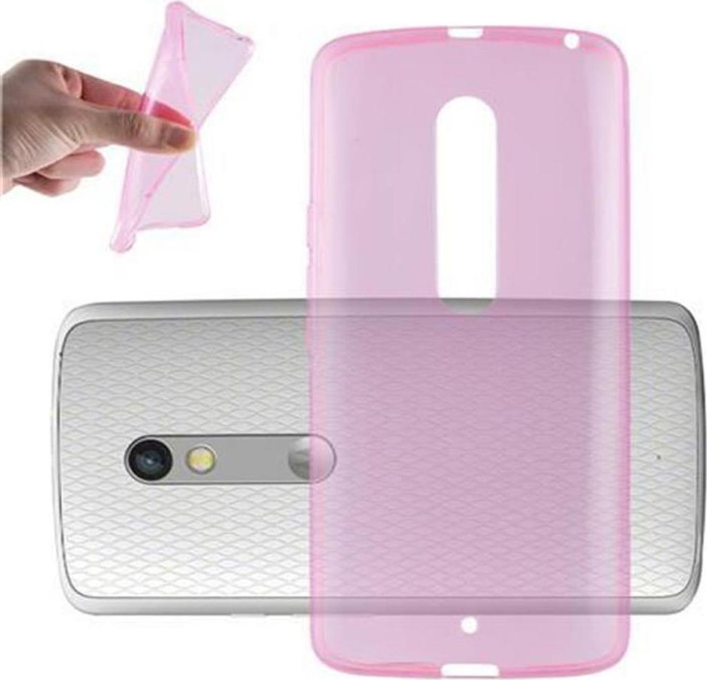 Cadorabo Hülle für Motorola MOTO X PLAY Schutz Hülle in Pink Schutzhülle TPU Silikon Cover Etui Case
