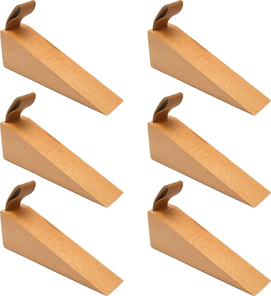 Arrêt de Porte Bois pour Éviter les Claquements Lot de 6 Pompier Brillant - 2