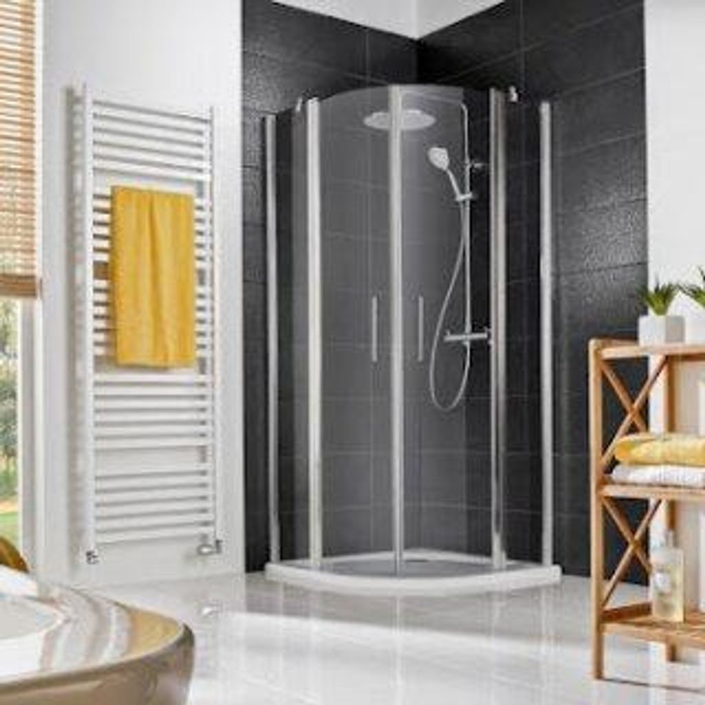 HSK 144025550-41-60 Favorit Nova Runddusche Pendelbar 4-teilig 900x1200x1950mm Chromoptik Mattglas