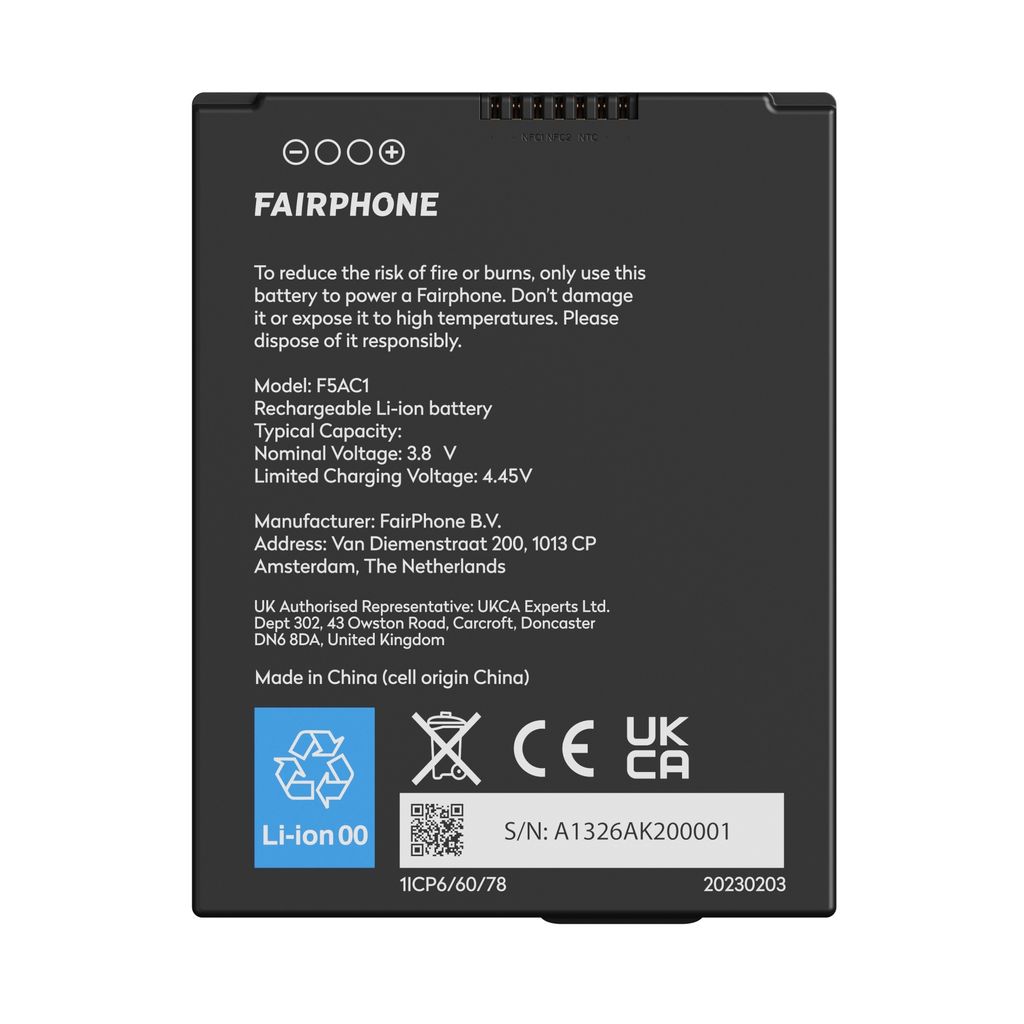 Fairphone F5BATT-1ZW-WW1 cellulare parte di ricambio Immagine del prodotto 