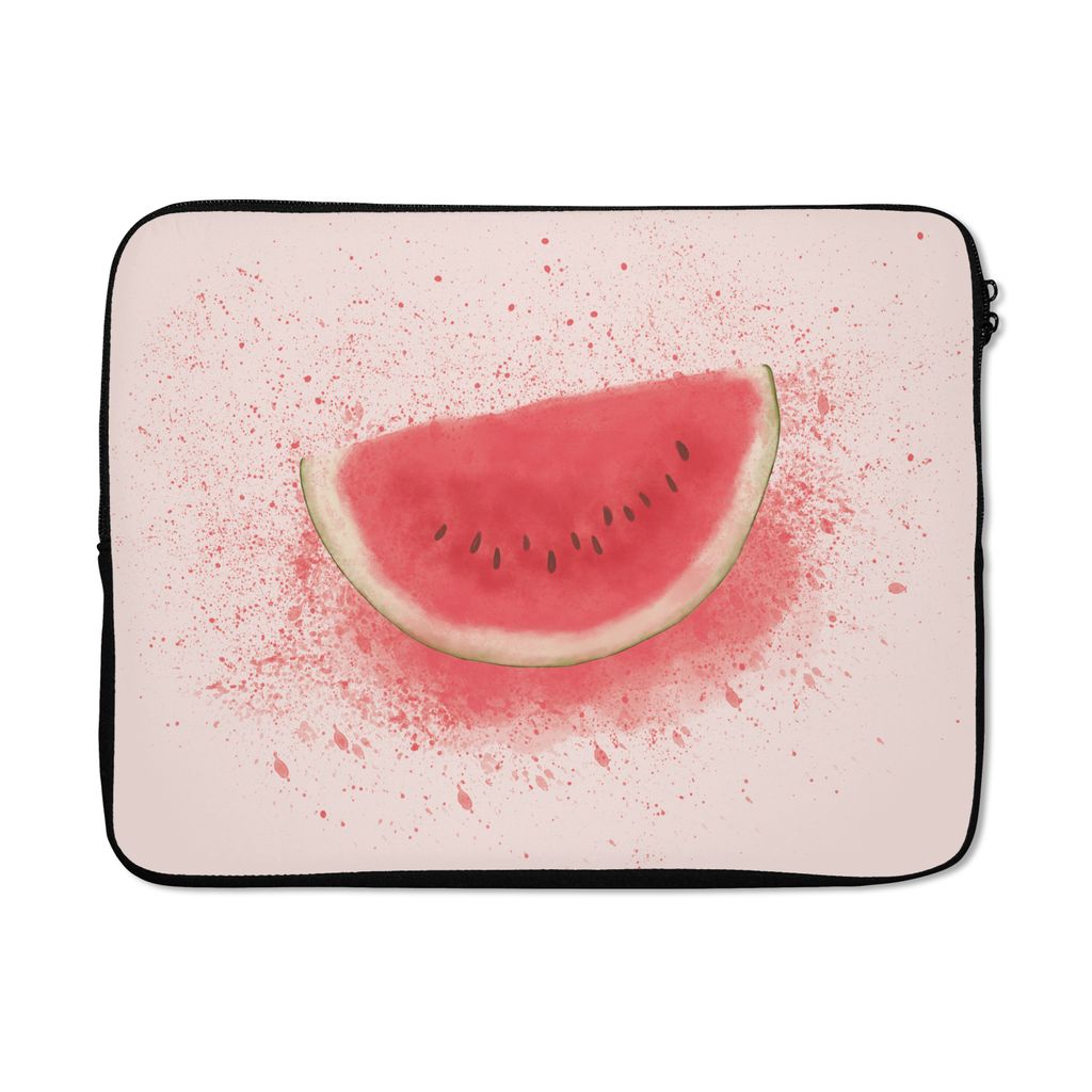 MuchoWow Laptop Hülle 17 Zoll Laptoptasche Wassermelone - Obst - Pastell - Sommer - Zipper - Schutzabdeckung