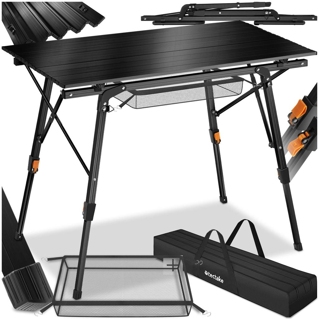 tectake® Aluminium Campingtisch Tina faltbar 90 x 52 x 47 - Produktbild 