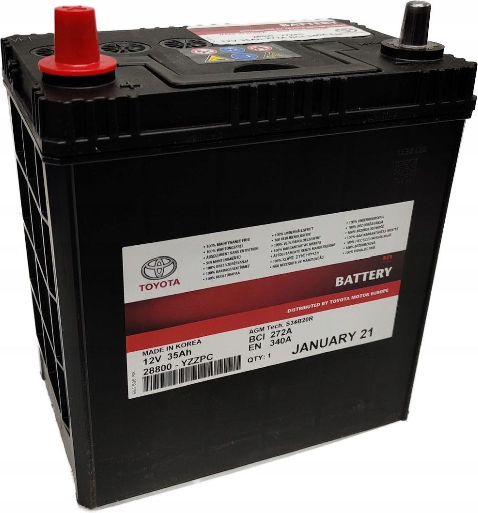 TOYOTA Batterie 12V 35Ah AGM 28800-YZZPC OE
