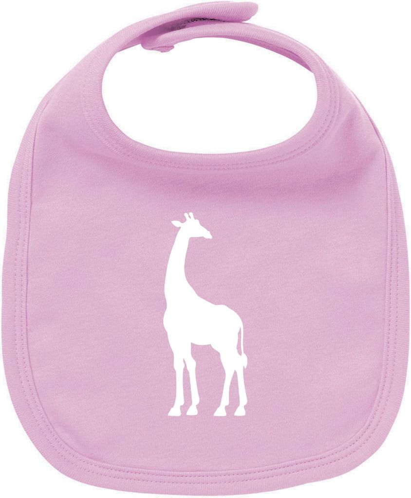 Huuraa Unisex Babylatz Giraffe Silhouette Geschenk Babypink Baumwolle Giraffe Mitbringsel