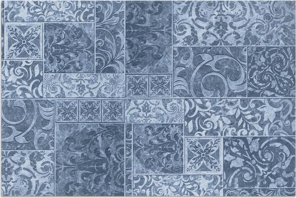 Antike Fliesen, abgenutzte Fliesen – Vinylteppich – 140x210 cm – Outdoor Teppich – Terrasse – Wetterfest – Modern