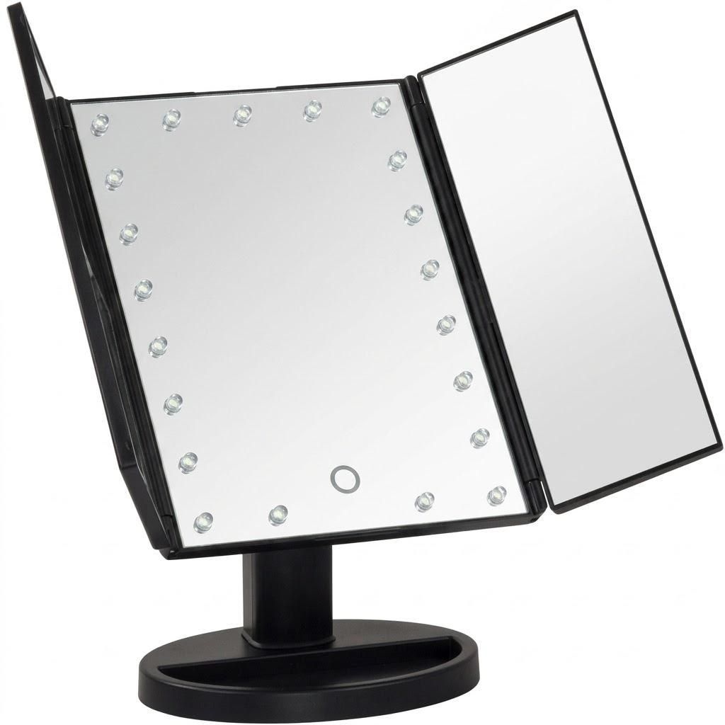 Kosmetické LED Zrcadlo s Osvětlením XA-40483 - Černé pro Obrázek produktu 