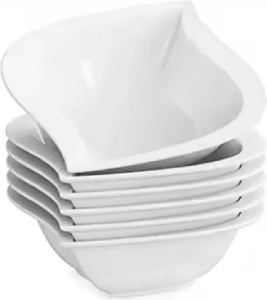 Set 6 Piatti da Insalata Ceramica Bianca - Servizio Tavola Elegante