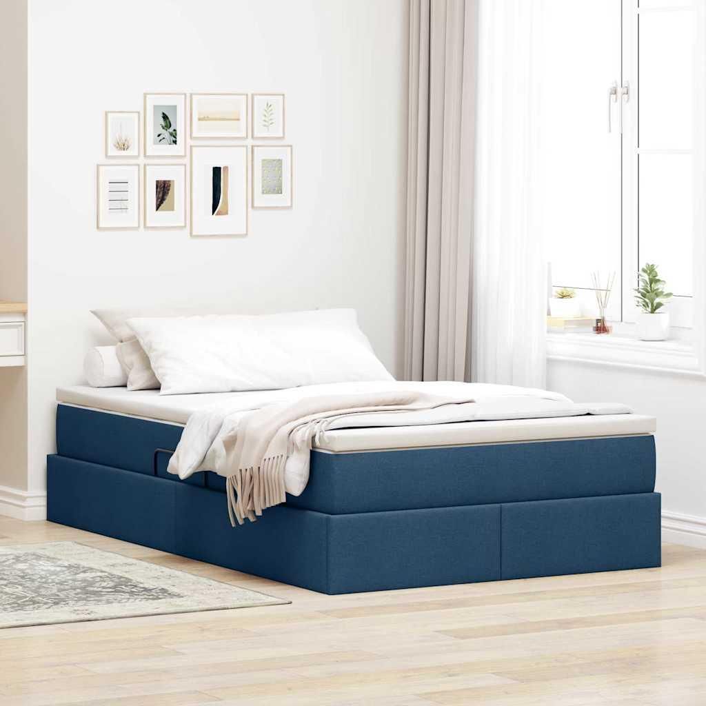Maison Exclusive - Aufbewahrungsbett mit Matratze Blau 120 x 200 cm Polyester