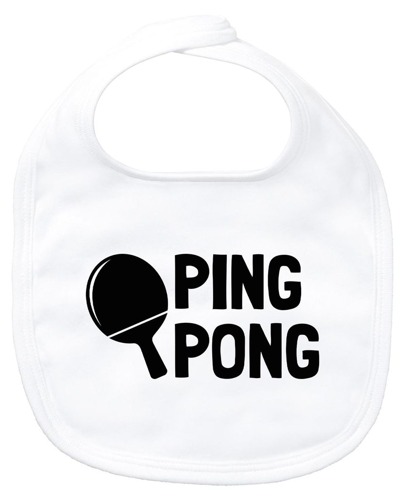 Huuraa Baby Lätzchen Ping Pong Tischtennis White Klettverschluss Baumwolle Latz Geschenkidee