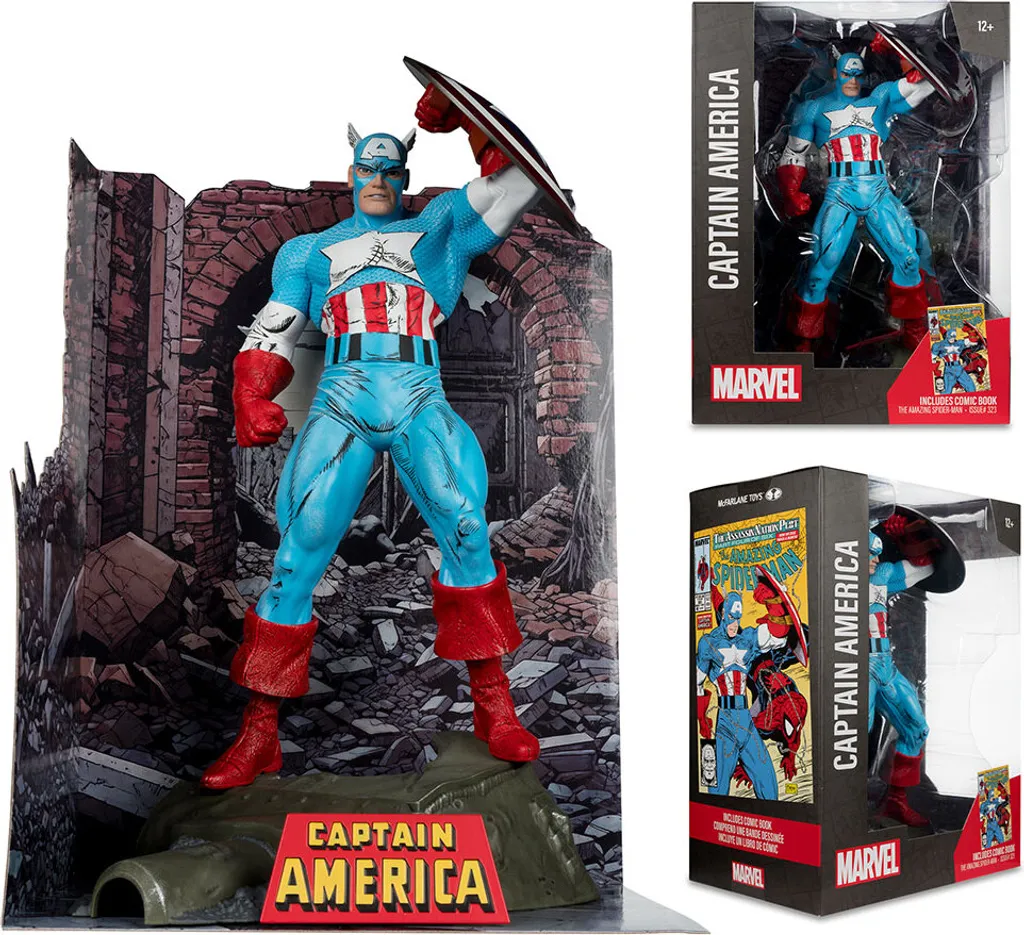 Captain America Statuette Marvel 30 cm Idéale pour Vitrine de Fan - 3