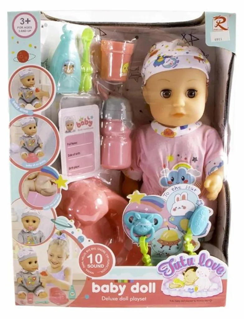Poupée 30 cm avec 10 sons pour encourager l'imagination et l'empathie