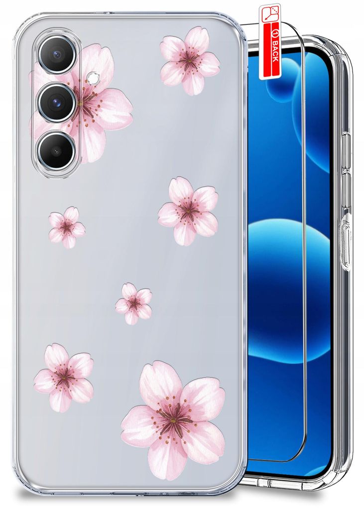 Hülle für Samsung A15 5G – Frühlingsmotive, Frühlingsblumen, durchsichtige Hülle + Displayschutzfolie