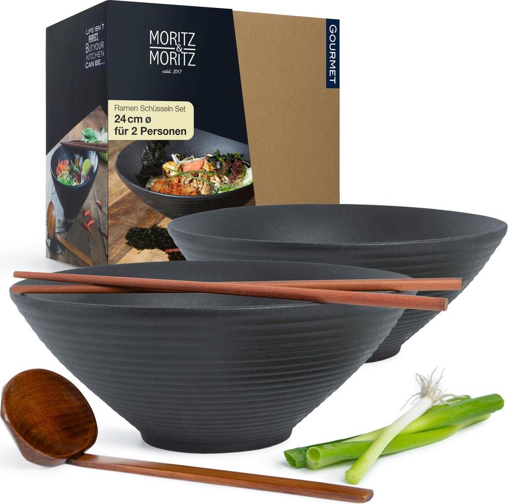 Moritz & Moritz 2x Ramen Schwarz mit Rillen Produktbild 