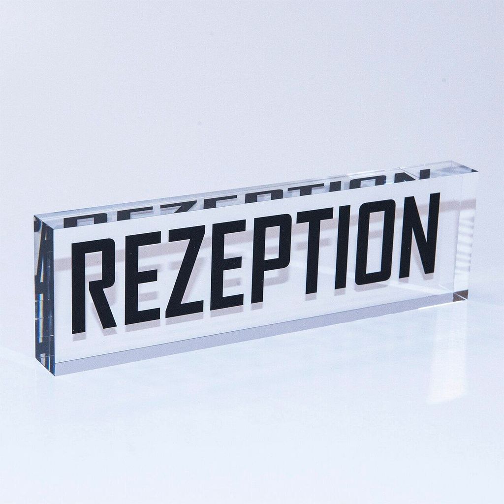 PLEXIGLAS Block (20x6cm) „Rezeption“