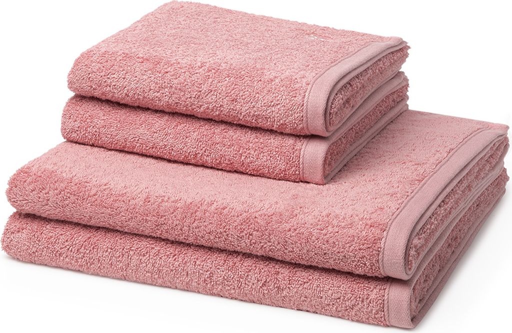 Ross Vita 2 X Handtuch 2 X Duschtuch im Set Walkfrottee aus Baumwolle 520 g/m², Flauschig weich saugstark und pflegeleicht, Gewebte Bordüre mit L...