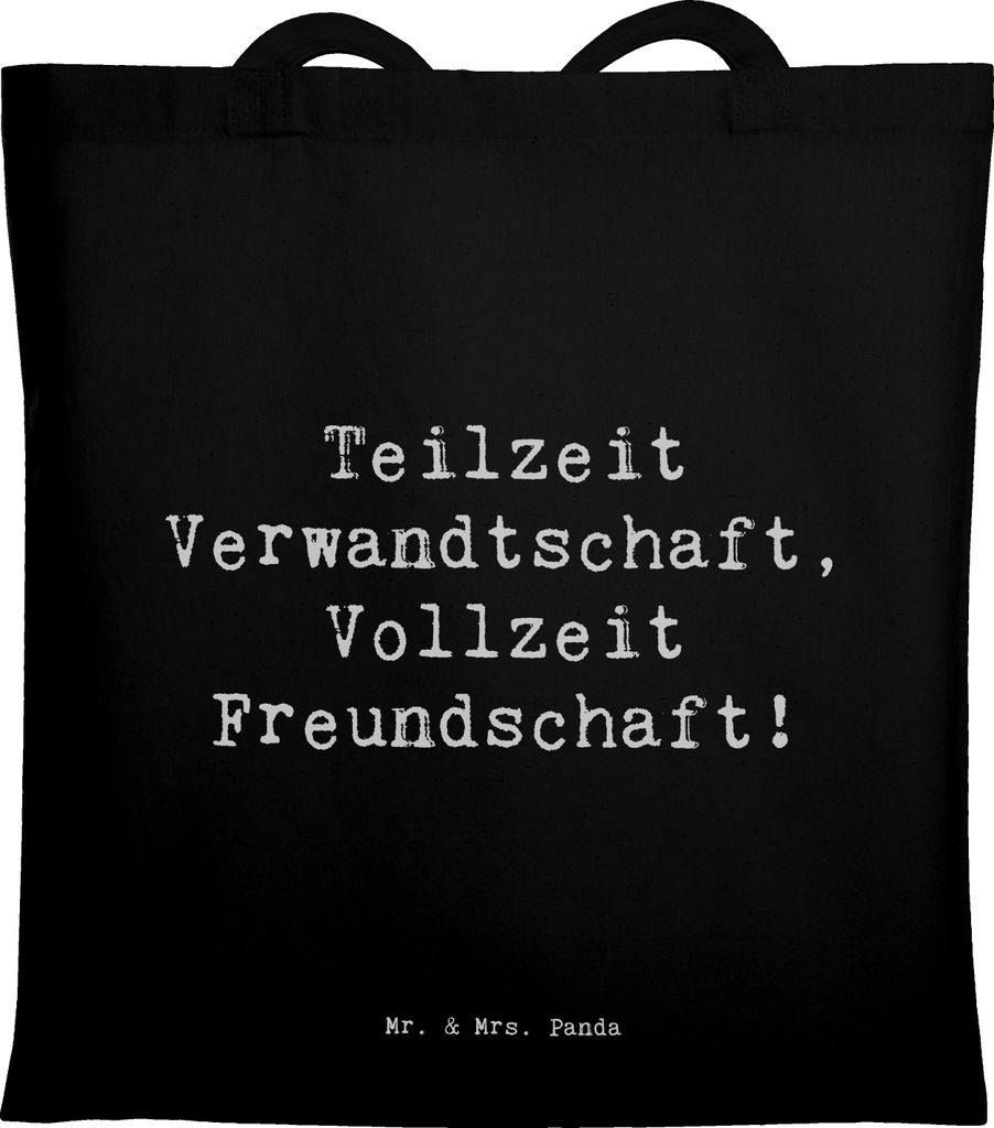 Mr. & Mrs. Panda Beutel Spruch Halbbruder Freundschaft - Schwarz - Geschenk, Tragetasche, Weihnachten, Geschwister, Tote Bag, handgemacht, Einkaufs...