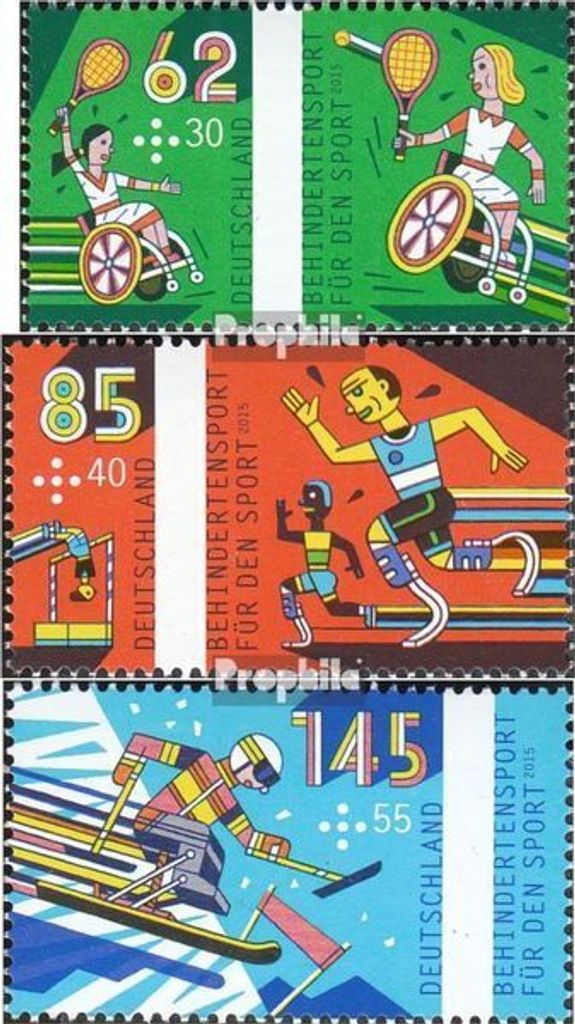 Briefmarken BRD (BR.Deutschland) 2015 Mi 3149-3151 (kompl.Ausg.) postfrisch Behindertensport