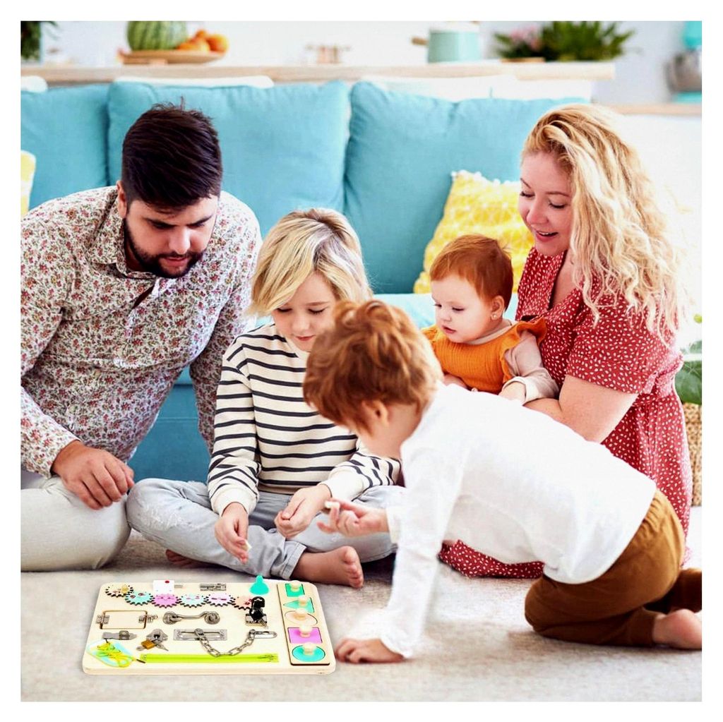 Busy Board für Kleinkinder aus Holz, Montessori Busy Board, pädagogisches Sensorikspielzeug für Lernaktivitäten, Activity Board für Kinder ab ...
