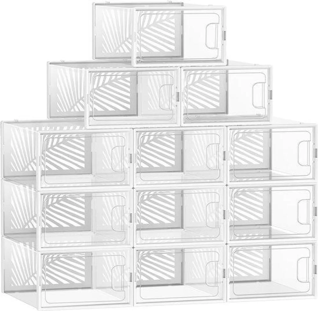 Boîtes à chaussures transparentes taille 44 en plastique empilable
