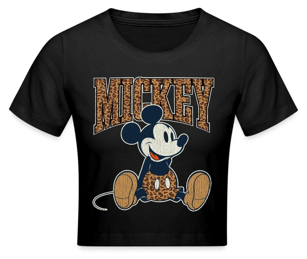 Mickey & Minnie Mickey Mouse Leo Look Crop Top, M, Schwarz