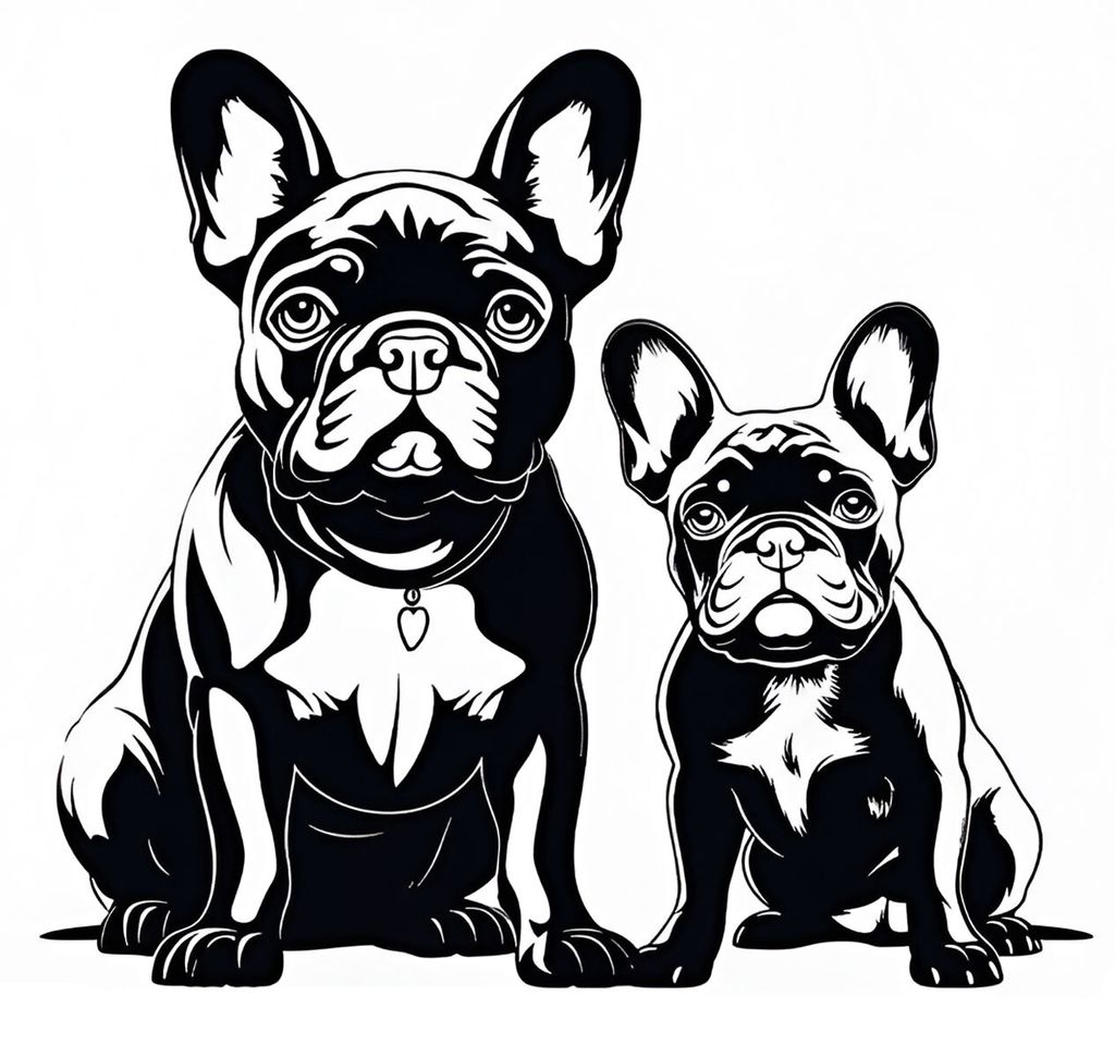Wandaufkleber 46x40 cm - Bulldoggen