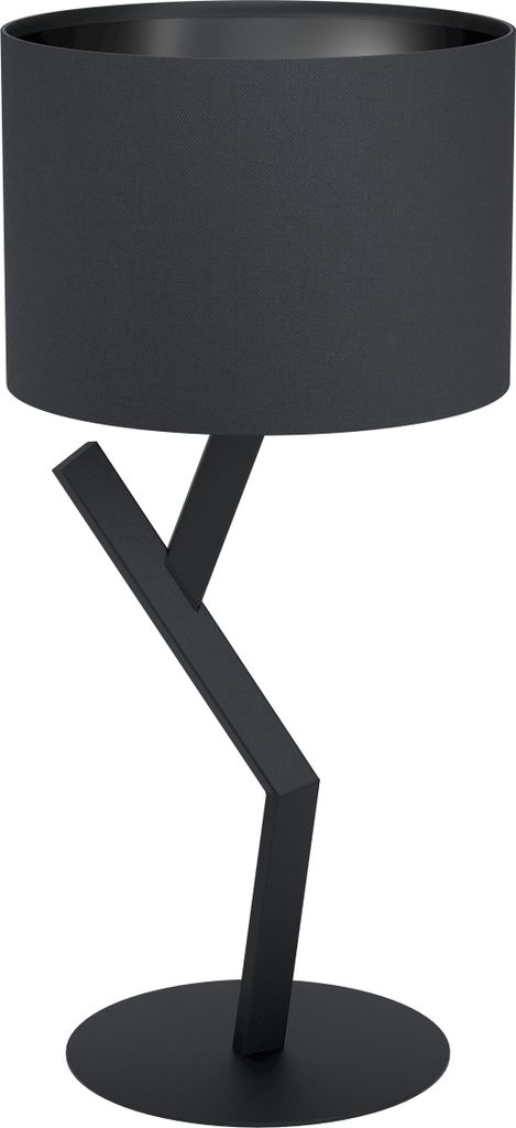 EGLO Tischlampe Balnario, minimalistische Textil Tischleuchte, kleine Stehlampe, Design-Lampe Wohnzimmer mit Schalter, E27