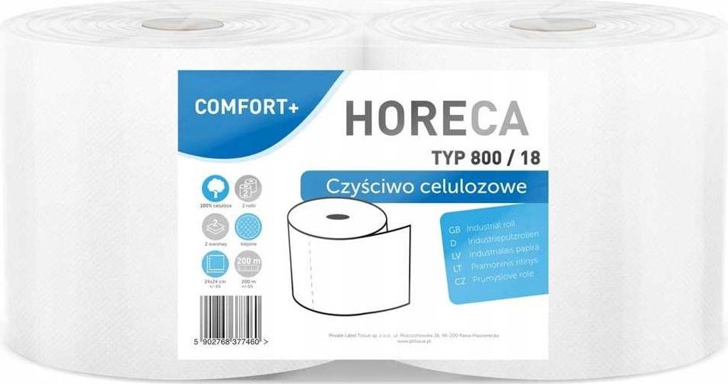 Papiertücher 2R HORECA COMFORT+ Typ 800/18 2W – 2 Rollen