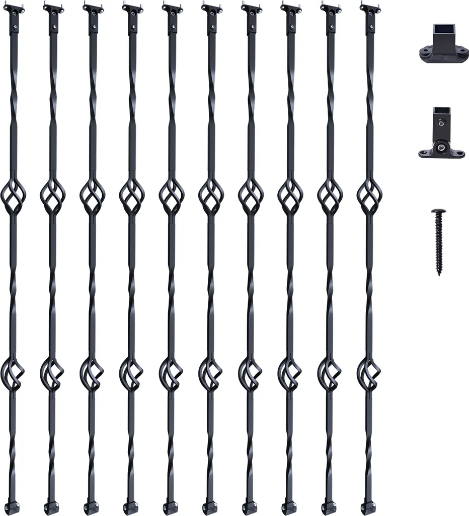 Garde-corps en Acier Galvanisé 112 cm pour Escalier en Colimaçon - 10 pcs