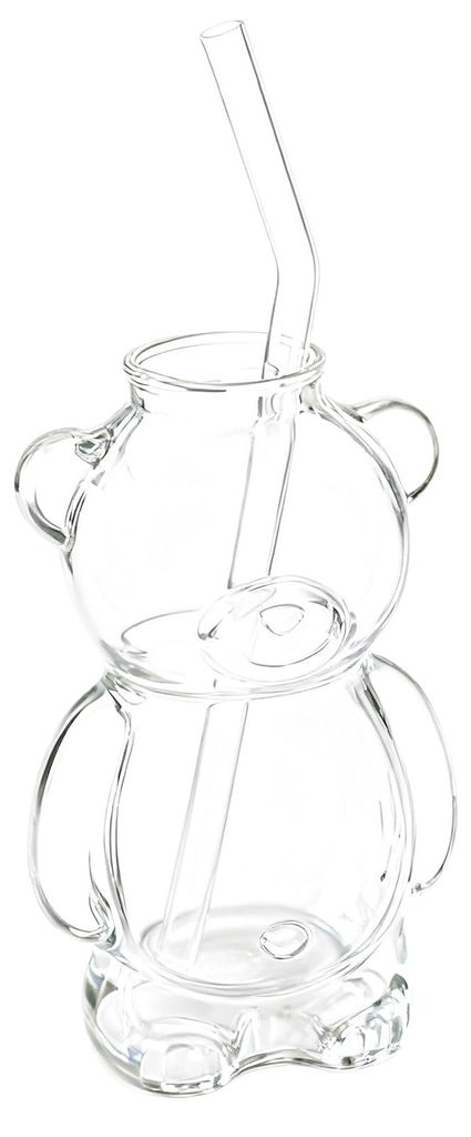 12oz Bärenförmiger Glasbecher, niedlicher Bären-Kaffeebecher, wiederverwendbares Bier-, Wein- und Cocktailglas für Hausbar, Küche, Restaurant ...