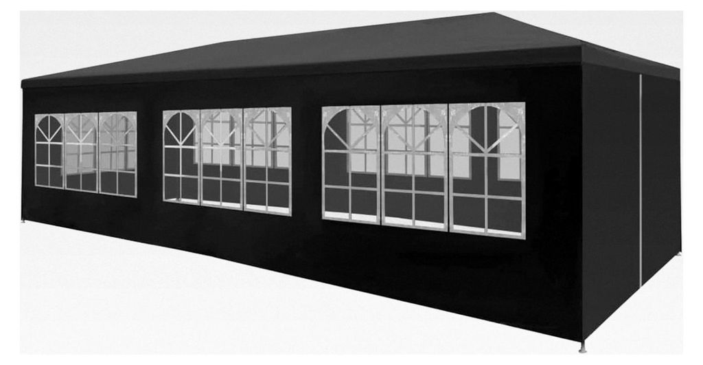 Partyzelt 3x9 m Anthrazit Faltpavillon Wasserdicht Stabil Faltbar