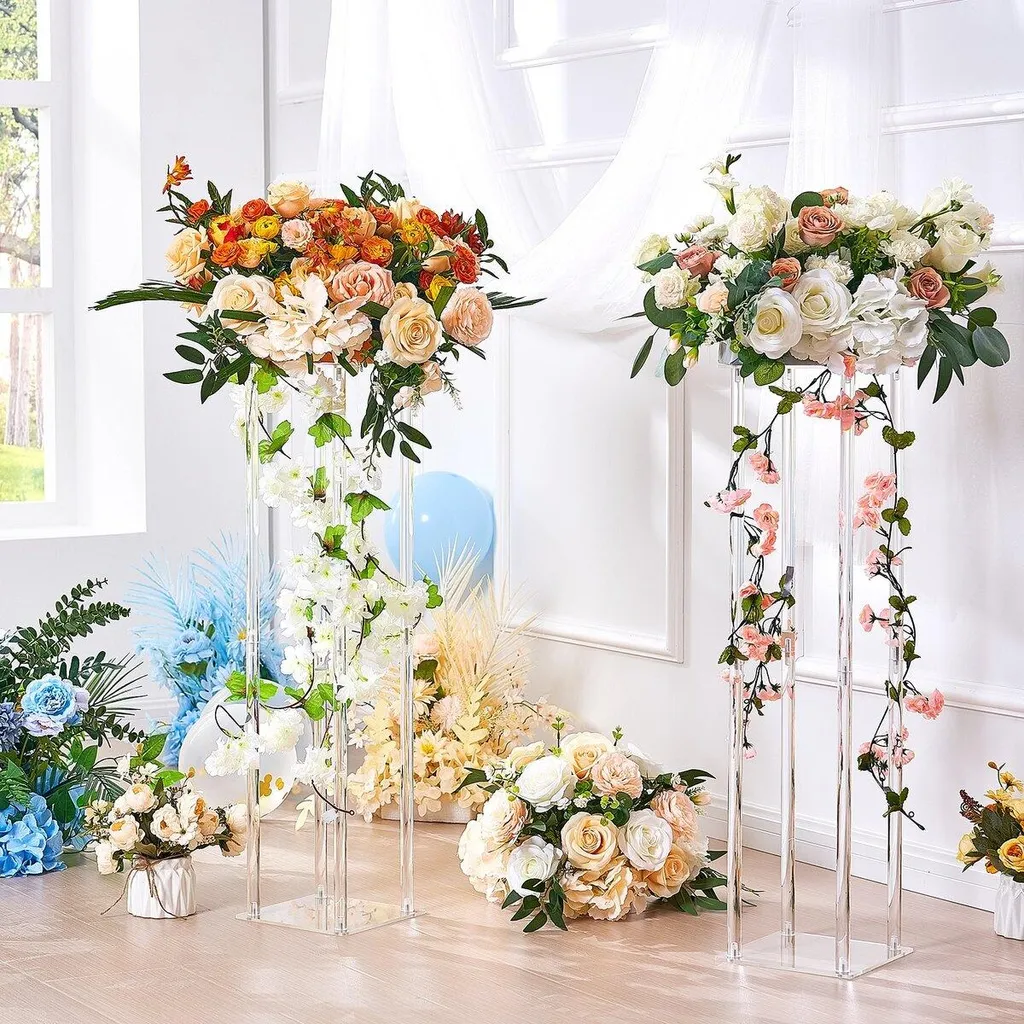 Colonnes de Vases Géométriques 60cm pour Centre de Table de Mariage - 8