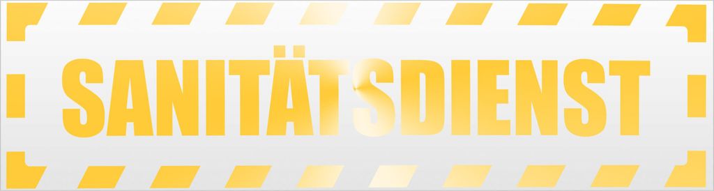 Kiwistar Sanitätsdienst gestreift Magnetschild Schild magnetisch - 45cm Gelb - reflektierend - Magnetfolie für Auto PKW Kfz
