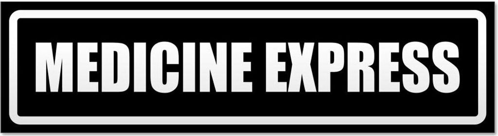 Kiwistar Medicine Express invertiert Magnetschild Schild magnetisch - 60cm Schwarz - Magnetfolie für Auto PKW Kfz