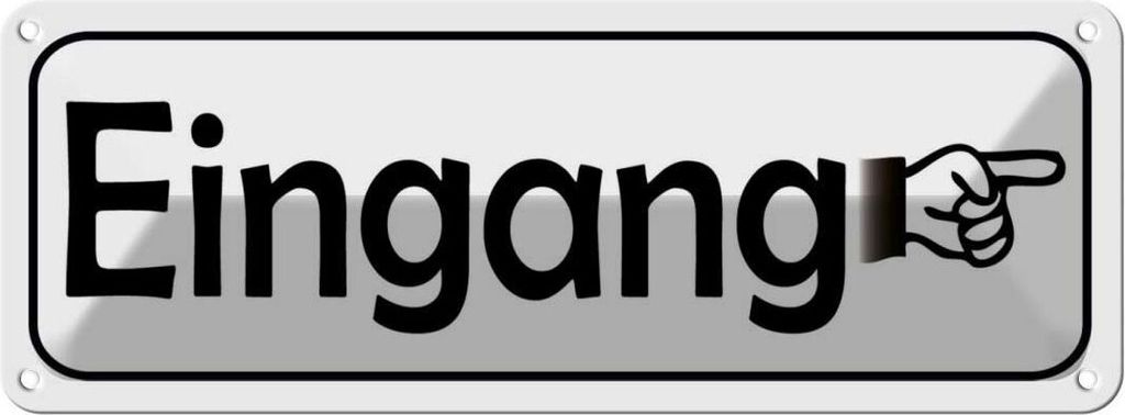 vianmo Blechschild 10x27 cm Eingang rechte Hand Warnschild Hinweisschild Sicherheit Vorsicht