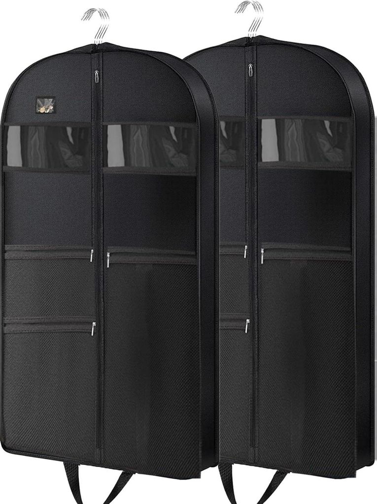 kleidersack, kleidersack lang 152 cm, Kleideraufbewahrung, Schutzhülle für Reisen, 10 cm Zwickel, Kleiderträger für Damen, mit 3 Taschen, Kleid...